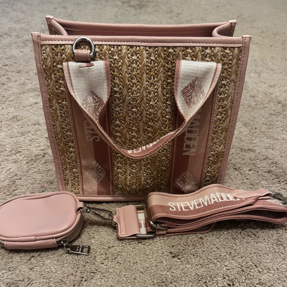 Steve Madden Pink and Tan Satchel